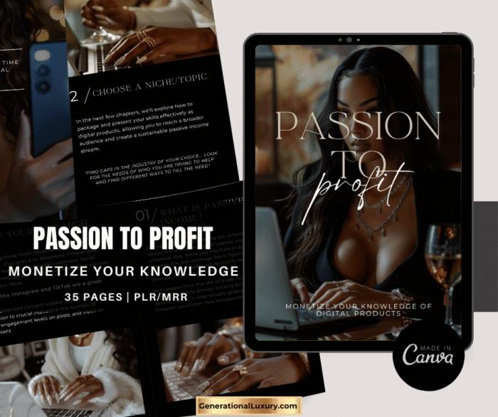 PASSION TO PROFIT – Editable PLR eBook Template - Image 1