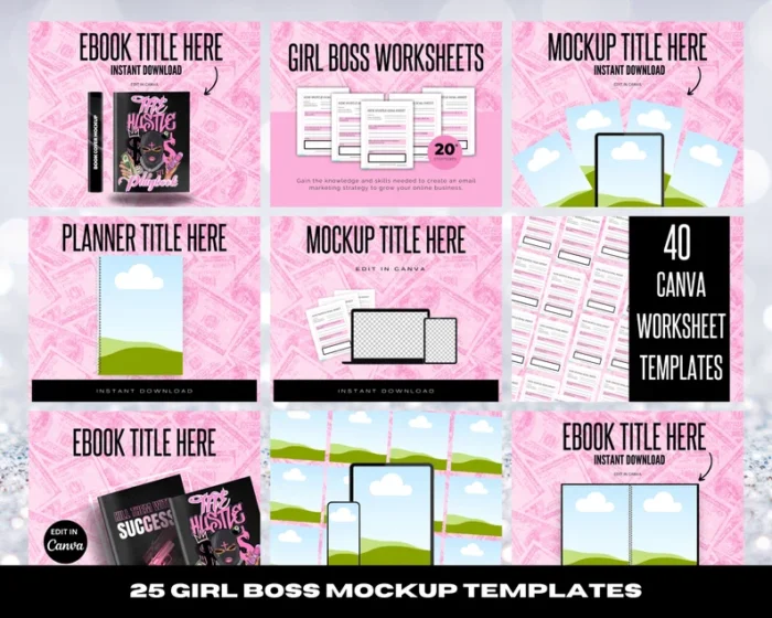 30 Girl Boss Mockup Templates - Image 1