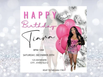 Black and Gold Birthday Invitation