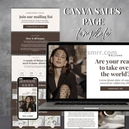 Canva Sales Page Template for Digital Products – PLR & MRR