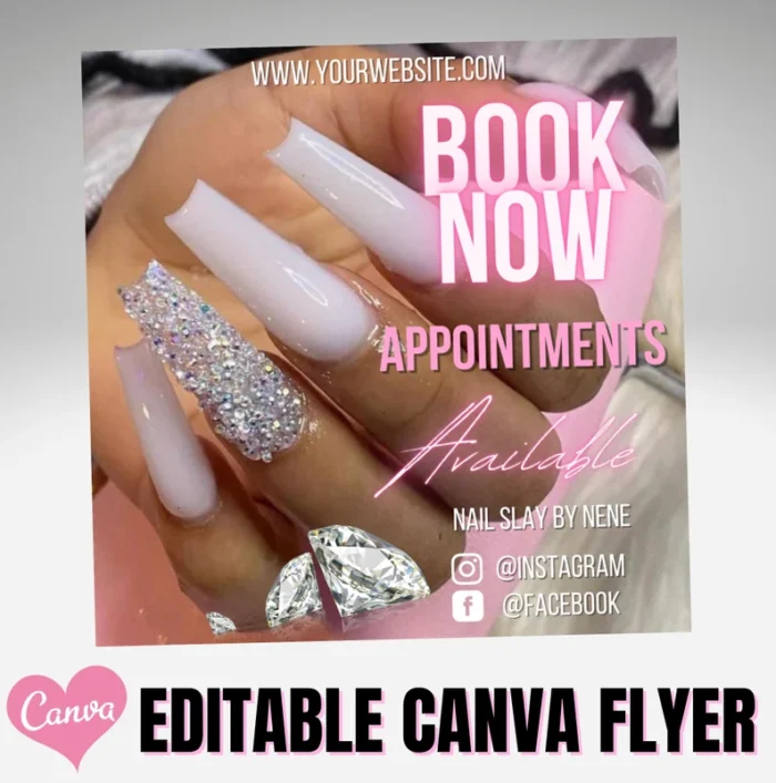 Editable Canva Nail Flyer - Image 1