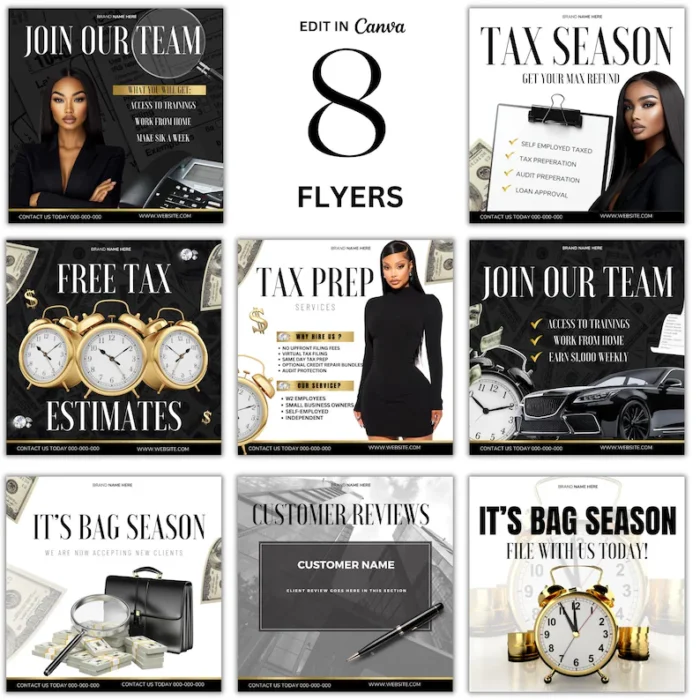 Editable Tax Prep Flyer Bundle - Image 1