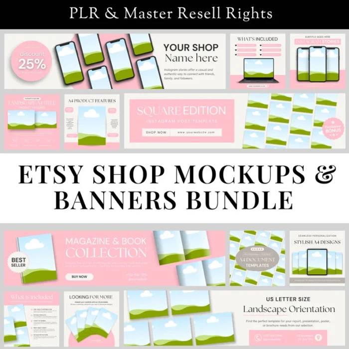 Etsy Listing Templates – Canva Mockups, Banners & Branding Kit