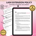 Lash Extension Policy | Editable Word Doc Template