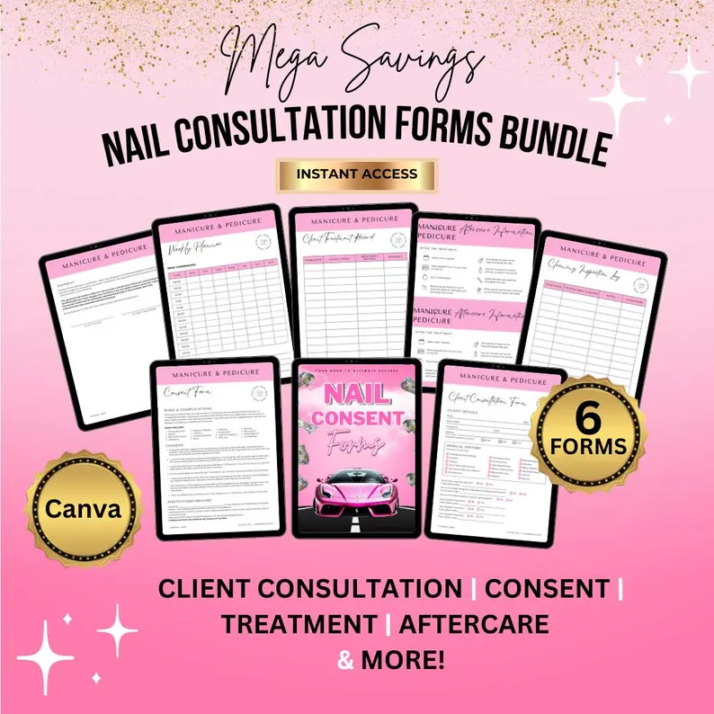 Nail Consultation Forms | Editable Nail Extension Consent Policy