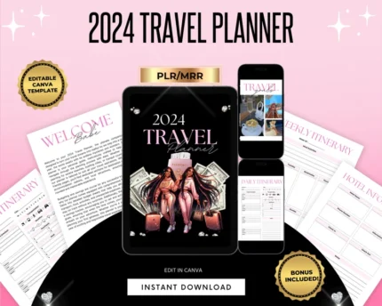 Travel Planner Canva eBook Template with PLR MRR